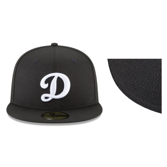 Los Angeles Dodgers ‘D’ Logo 59Fifty Fitted Cap - New Era - Blue/Black - Picture 7 of 12